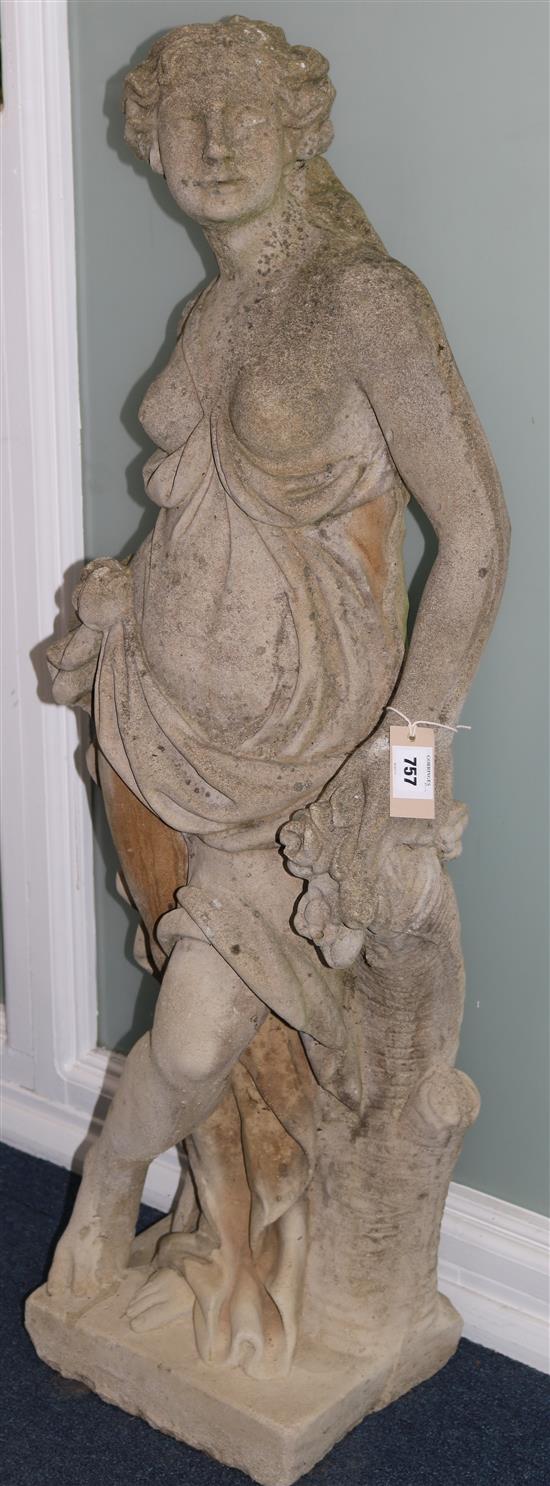 A stone figure of a classical maiden H.120cm